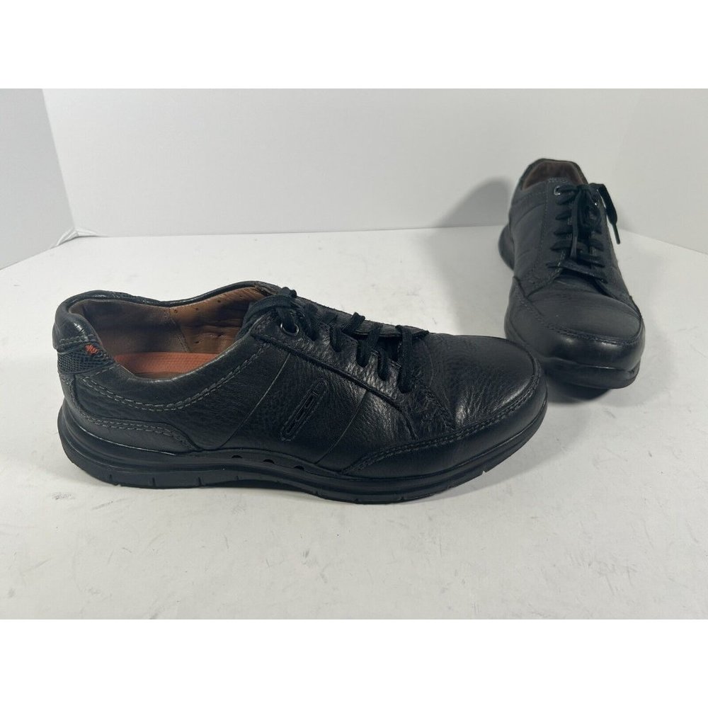 Clarks Unstructured  Black Leather Comfort Walking Shoes Mens 9.5